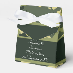 Caixinha De Lembrancinhas Casamento verde do teste padrão da camuflagem