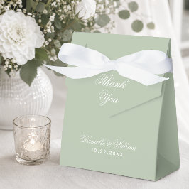 Caixinha De Lembrancinhas Casamento Verde Salvia Agradecimento Caligrafia Si