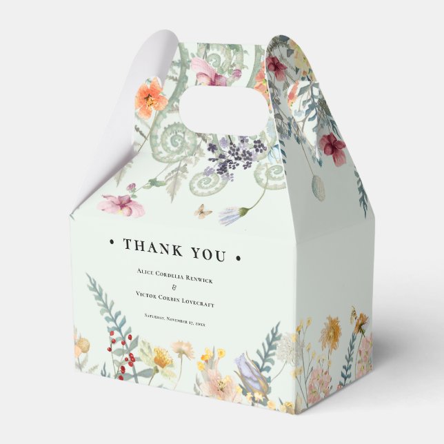 Caixinha De Lembrancinhas Casamento Verde Simples Fern Fern Mint (Frente)