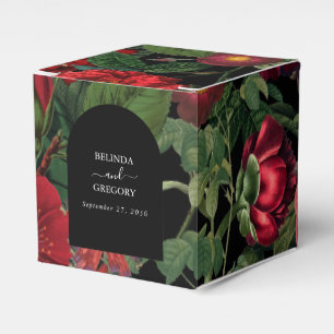 Caixinha De Lembrancinhas Casamento Vermelho de Moody Florals Black Arch