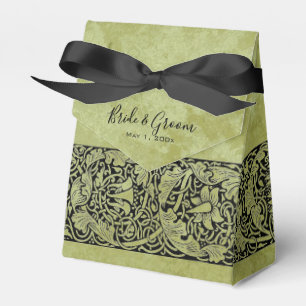 Caixinha De Lembrancinhas Casamento Vintage, Flor de Vitória Floral Scroll