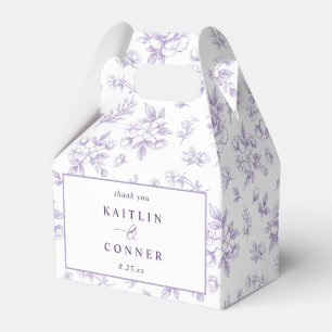 Caixinha De Lembrancinhas Casamento Vintage Floral Francês Lavanda Roxo