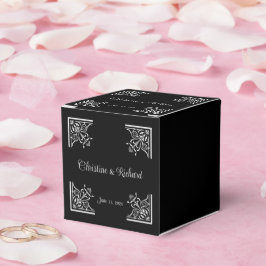 Caixinha De Lembrancinhas Casamento vintage preto e branco preto-e-branco