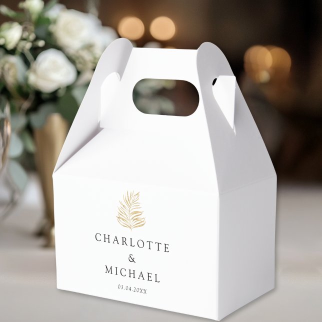 Caixinha De Lembrancinhas Casamentos de Tendências de Plantas Elegantes Bran (White Elegant Plant Trending Weddings Favor Boxes)