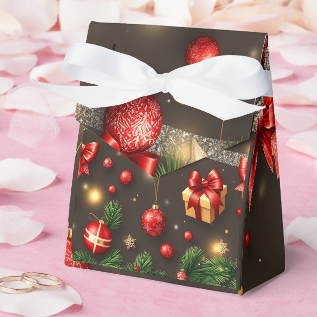 Caixinha De Lembrancinhas Castanho e Dourado (Casamento)