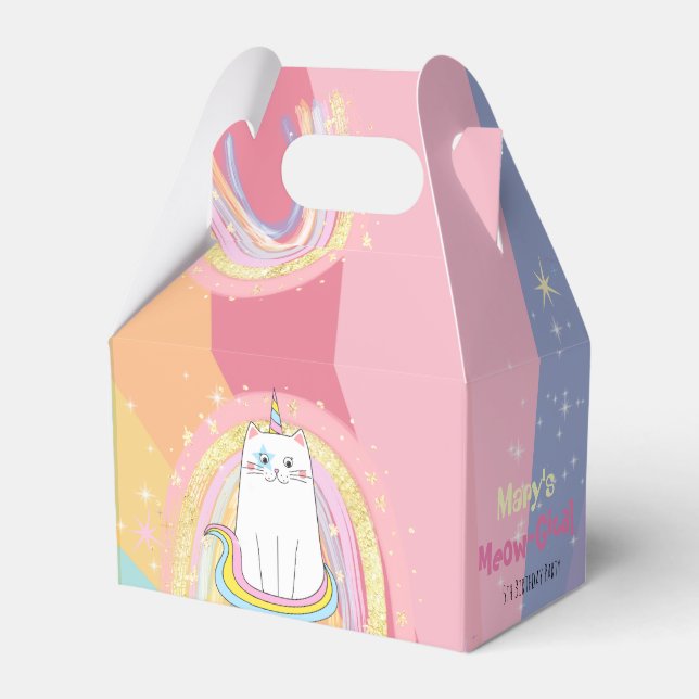 Caixinha De Lembrancinhas Caticorn Meow-Gical Birthday Gift Box (Frente)