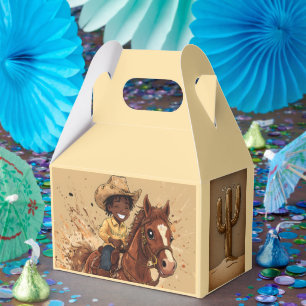 Caixinha De Lembrancinhas Cavalgada Western de Desenho Animado Cowboy Alto