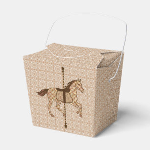 Caixinha De Lembrancinhas Cavalo do carrossel - castanho chocolate e Tan