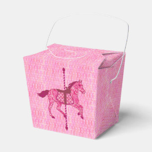 Caixinha De Lembrancinhas Cavalo do carrossel - rosa do fúcsia