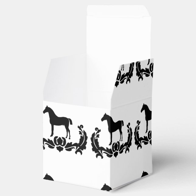 Caixinha De Lembrancinhas Cavalo Negro e Branco (Aberto)