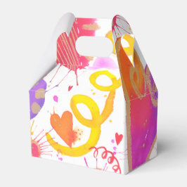 Caixinha De Lembrancinhas Celebração De Corações De Aquarela