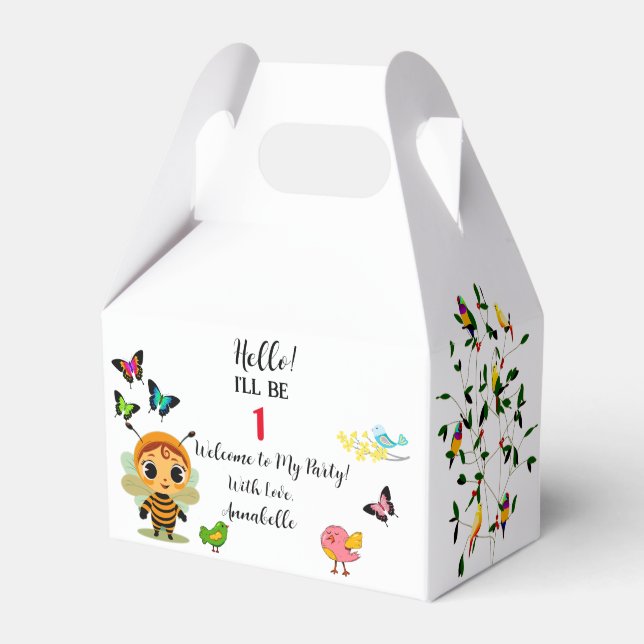 Caixinha De Lembrancinhas Celebração de Crianças de Festa de Jardim (Frente)