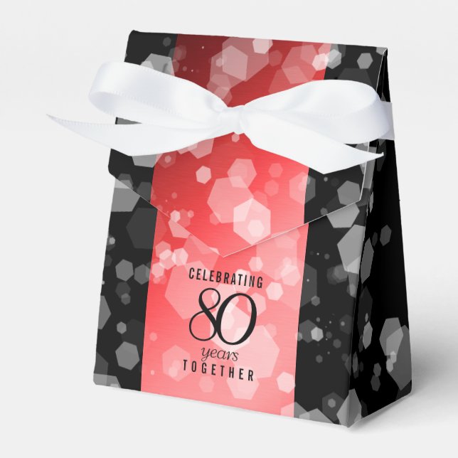 Caixinha De Lembrancinhas Celebração do Aniversário de Casamento da 80 Ruby  (Frente)
