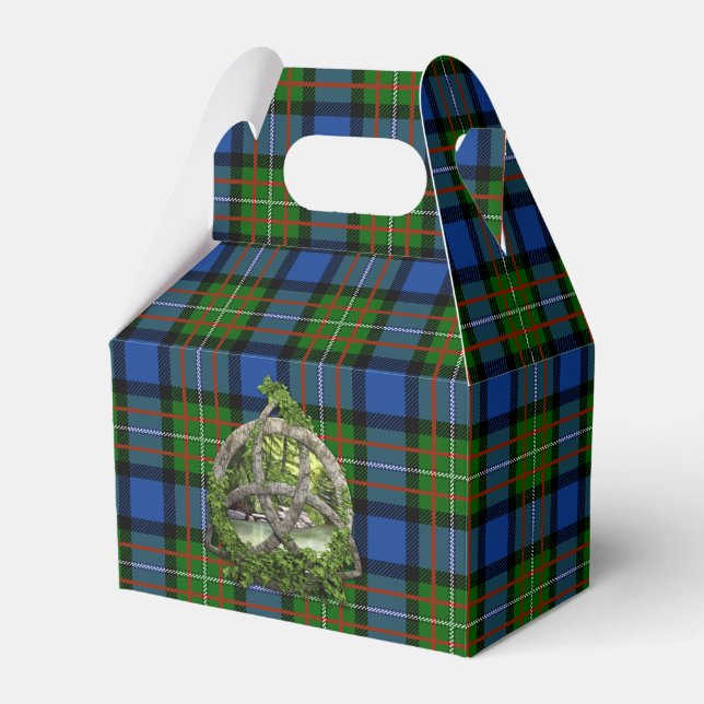 Caixinha De Lembrancinhas Celtic Trinity Knot E Clan Fergusson Tartan (Frente)