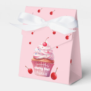 Caixinha De Lembrancinhas Cereja e Cupcake Primeiro Aniversário