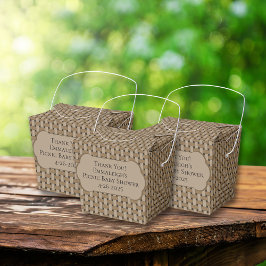 Caixinha De Lembrancinhas Cesto de Chás de fraldas Picnic Brown Obrigado