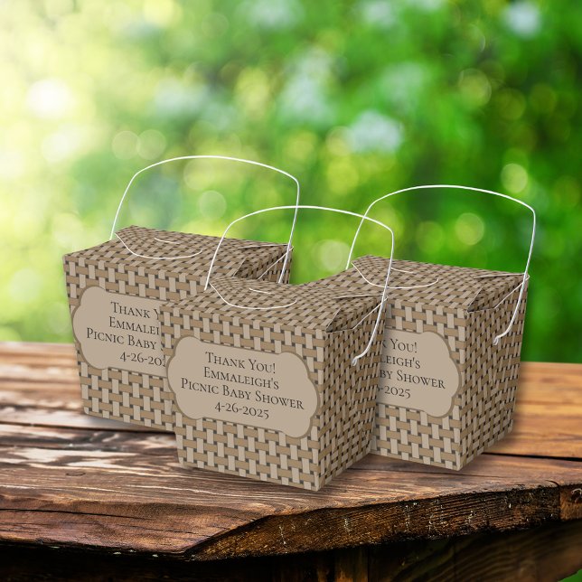 Caixinha De Lembrancinhas Cesto de Chás de fraldas Picnic Brown Obrigado (Criador carregado)