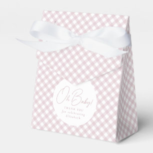 Caixinha De Lembrancinhas Chá clássico de bebê simples e bonito, de gingham