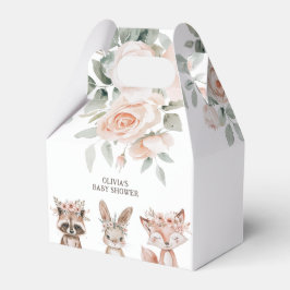 Caixinha De Lembrancinhas Chá de Bebê Boho com Animais da Floresta e Flores