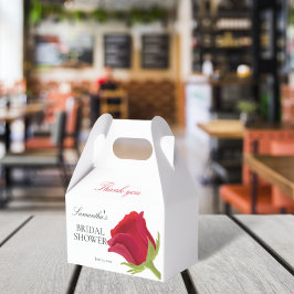 Caixinha De Lembrancinhas Chá de Bebê de Rosa Vermelha Elegante