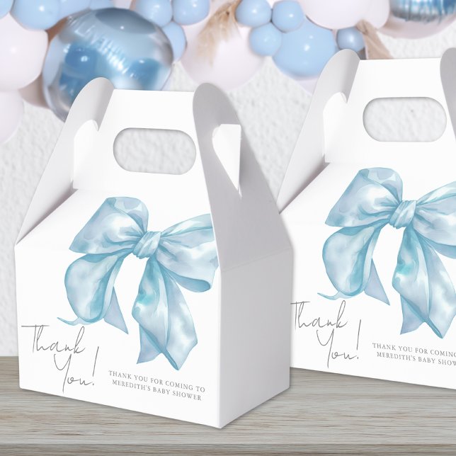 Caixinha De Lembrancinhas Chá de Bebê do Menino Arco Azul (Blue Bow Boy Baby Shower Favor Boxes)