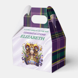 Caixinha De Lembrancinhas Chá de Bebê do Zodíaco de Libra 10cm L x 6,4cm A x