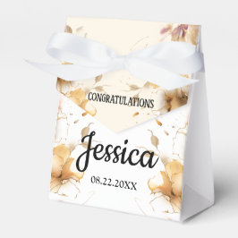 Caixinha De Lembrancinhas Chá de Bebê Floral Rústico 3"l x 1,5"c x 3,25"a