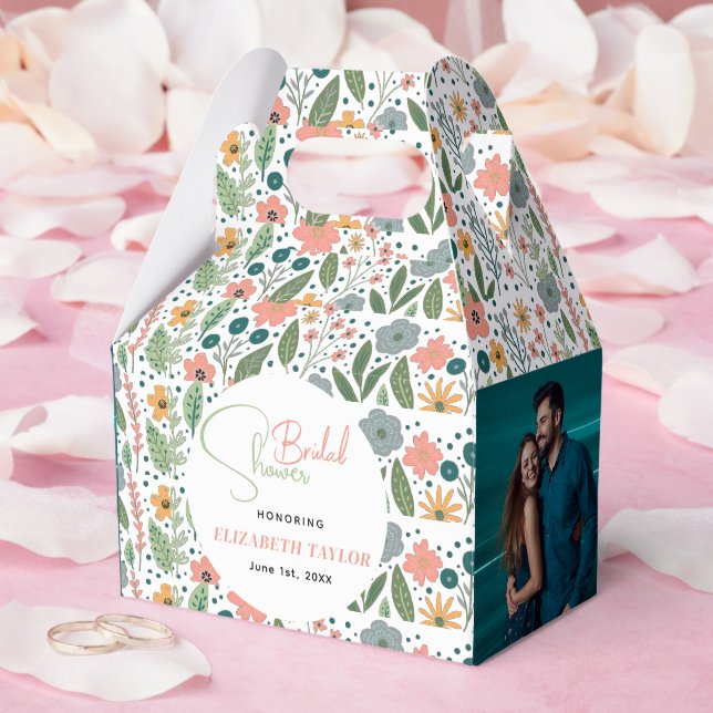 Caixinha De Lembrancinhas Chá de Bebê Fofa Flor Retro  (Casamento)