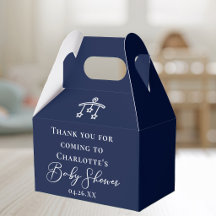 Chá de Bebê Minimalista Azul Meia-Noite Personaliz
