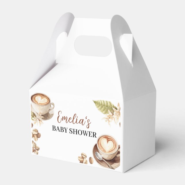 Caixinha De Lembrancinhas Chá de Bebê: O Bebê Está Preparando Café (Frente)