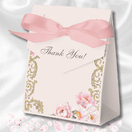Caixinha De Lembrancinhas Chá de Bebê Vintage Floral Peônia Rosa