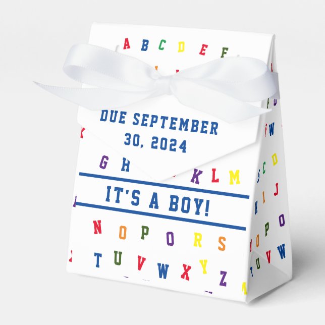 CAIXINHA DE LEMBRANCINHAS CHÁ DE FRALDAS ABC (Frente)