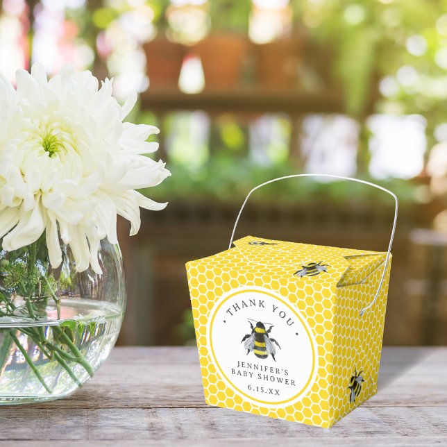 Caixinha De Lembrancinhas Chá de fraldas Amarelo Da Mãe Para A Bee Da Vintag (Criador carregado)