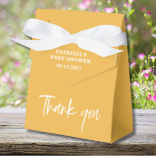 Caixinha De Lembrancinhas Chá de fraldas Amarelo de outono