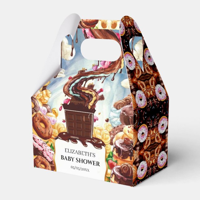 Caixinha De Lembrancinhas Chá de fraldas Boho Chocolate (Frente)