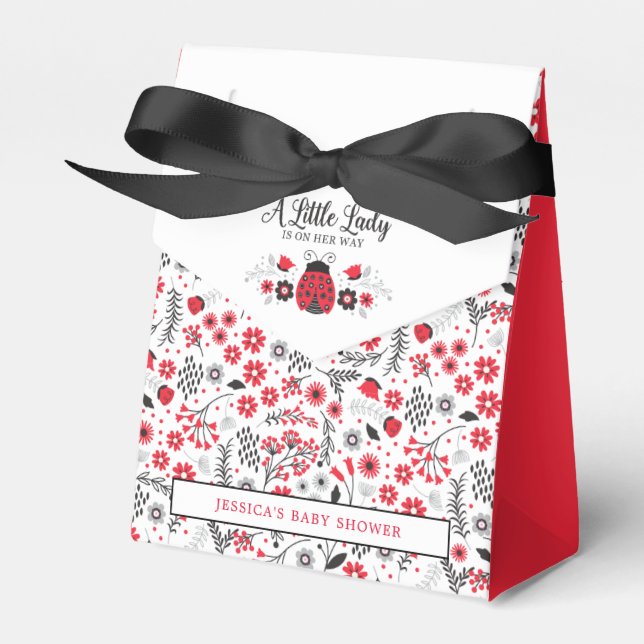 Caixinha De Lembrancinhas Chá de fraldas Bonita Lady Ladybug (Frente)