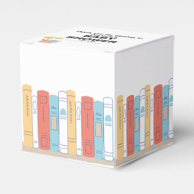 Caixinha De Lembrancinhas Chá de fraldas, Brunch e Livros, Neutro em Gênero (Frente)