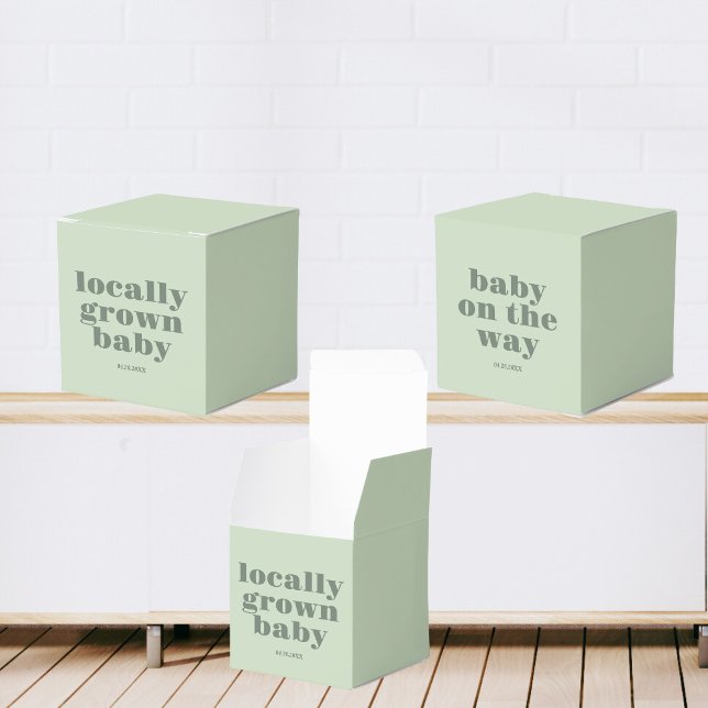 Caixinha De Lembrancinhas Chá de fraldas crescido localmente | Moderno, míni (Criador carregado)