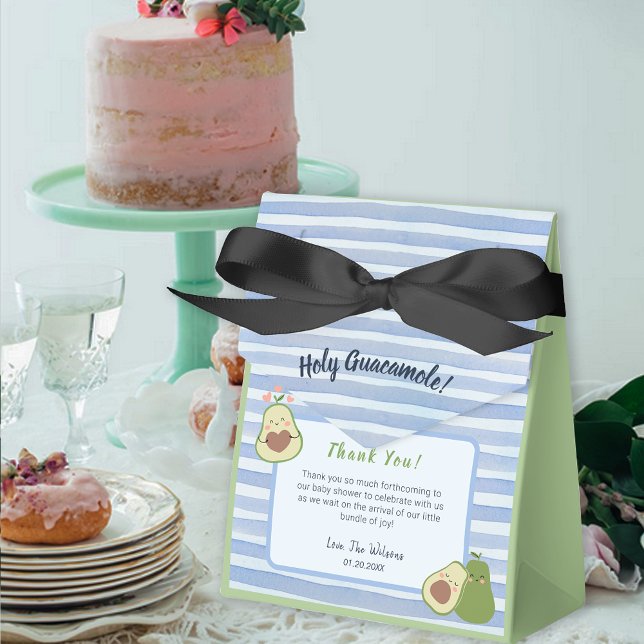 Caixinha De Lembrancinhas Chá de fraldas das gêmeas neutras do gênero Avocad (Cute Avocado Gender Neutral Twins Baby Shower Favor Boxes)