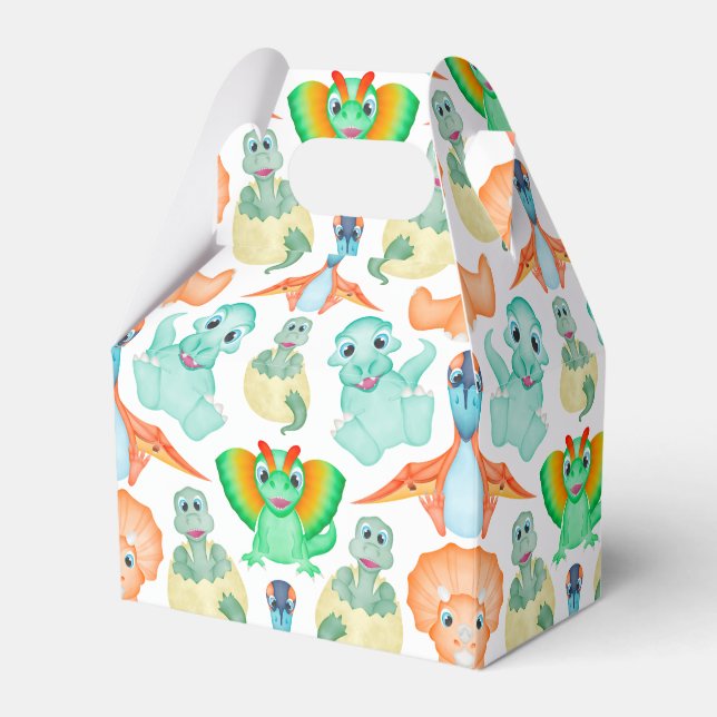 Caixinha De Lembrancinhas Chá de fraldas de Aniversário do Dinossauro Azul (Frente)