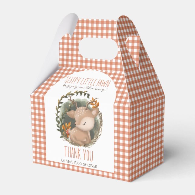 Caixinha De Lembrancinhas Chá de fraldas de aquarela de veados-de-água (Frente)