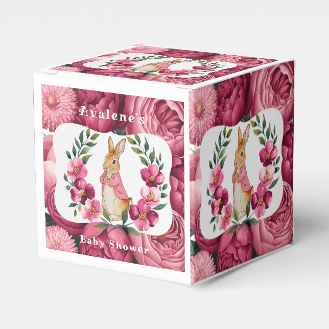 Caixinha De Lembrancinhas Chá de fraldas de aventura de campo da Flopsy (Frente)