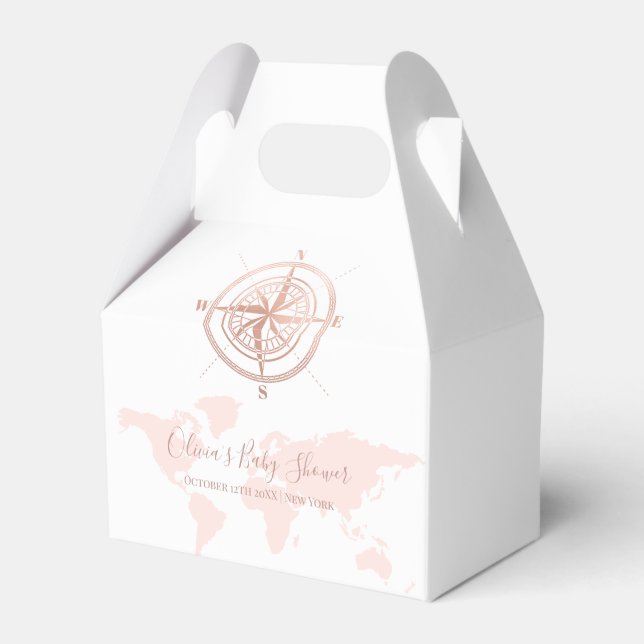 Caixinha De Lembrancinhas Chá de fraldas de Aventura do Viagem do Mapa do Mu (Frente)