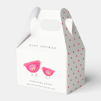 Caixinha De Lembrancinhas Chá de fraldas de Aves Rosa-Rosa-Arco-Íris Desenha