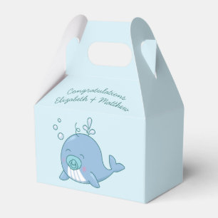 Caixinha De Lembrancinhas Chá de fraldas de baleia branca Kawaii Boy Blue