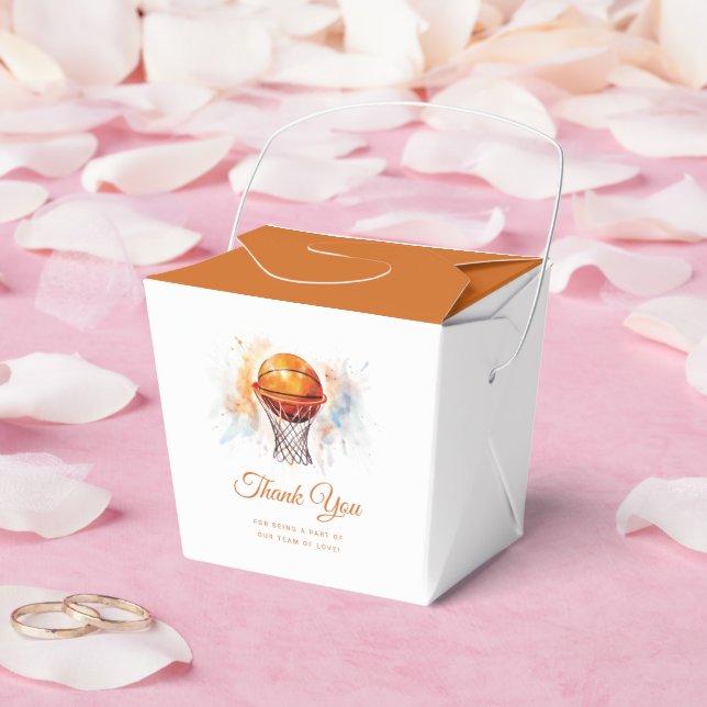 Caixinha De Lembrancinhas Chá de fraldas de Basquete de Aquarela (Casamento)