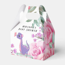 Chá de fraldas de Borboleta de Dinossauro Rosa Púr