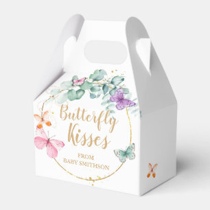 Caixinha De Lembrancinhas Chá de fraldas de borboleta Eucalyptus branco e Do