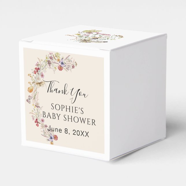 Caixinha De Lembrancinhas Chá de fraldas de Borboletas Whimsic (Frente)