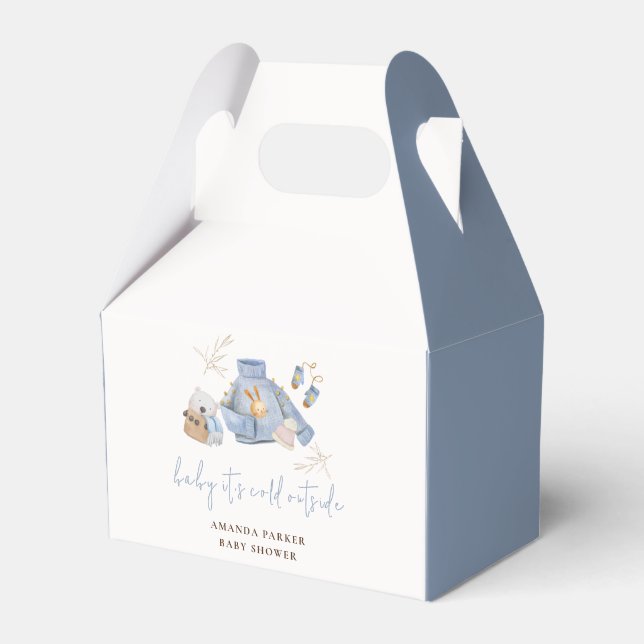 Caixinha De Lembrancinhas Chá de fraldas de Brinquedos de inverno de Boho Bo (Frente)